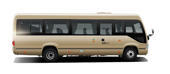Euro 2 Diesel 4 5 6 Bus Commuter Bus 154 HP 4400mm Handtransmissie